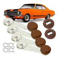 Kit Manivela Maçaneta Rosetas Opala 2 Portas Coupe Marrom