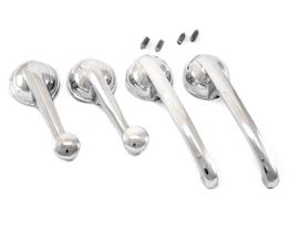 Kit Manivelas do Vidro e Maçanetas Internas em Metal Cromadas Portas Veraneio A10 C10 C14 C15 D10 Pickup Brasil até 1978