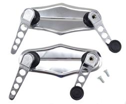 Kit Manivelas e Maçanetas Esportivas Cromadas Portas Espelhos Inox Modelo 3 Pontudo Liso Fusca 1970 a 1977