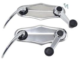 Kit Manivelas e Maçanetas Portas Espelhos Inox Modelo 3 Pontudo Liso Fusca 1970 A 1977