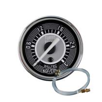 Kit Manômetro Pressão turbo Fusca 3 Kg Preto + Cabo 4 metros