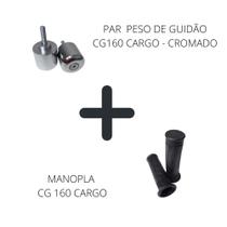 Kit Manopla e peso de guidão CG160 cargo Cromado