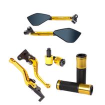 Kit Manopla Punho + Peso Retrovisor Manete Esportivo Pop 100 110