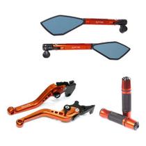 Kit Manopla Retrovisor Manete Ybr Factor Crosser Freio Disco
