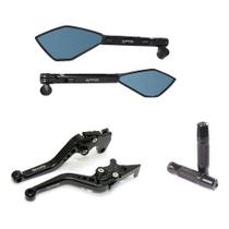 Kit Manopla Retrovisor Manete Ybr Factor Crosser Freio Disco