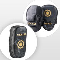 Kit Manoplas Aparadoras de Socos e Chutes Training Vollo Cor:Preto+Dourado Kit Manoplas Aparadoras de Socos e Chutes Training Vollo Cor:Preto+Dourado