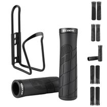 Kit Manoplas de Silicone e Suporte de Caramanhola Antiderrapantes e Confortáveis para Bike