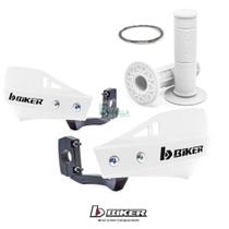 Kit Manoplas Waffle + Protetor Mão Mx1 Branco - Biker