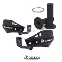 Kit Manoplas Waffle + Protetor Mão Mx1 Preto - Biker Kit Manoplas Waffle + Protetor Mão Mx1 Preto - Biker