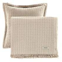 Kit Manta Almofada Decorativa Karsten Atlanta Com Abas Bege Porcelana