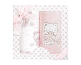 Kit Manta Baby Andreza Sleep - Ursinho Rosa