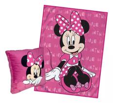 Kit Manta Com Almofadas Minnie Disney Para Criança