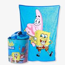 Kit Manta Com Balde De Personagens Animados