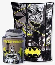 Kit Manta com Balde de pipoca D.C Batman licenciado Kit Manta com Balde de pipoca D.C Batman licenciado