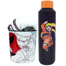 Kit Manta com Balde de Pipoca e Garrafa Térmica Naruto