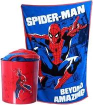 Kit Manta Com Balde Homem Aranha Marvel
