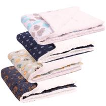 Kit Manta com Sherpa Dupla Face para Bebê Confort 04 Peças