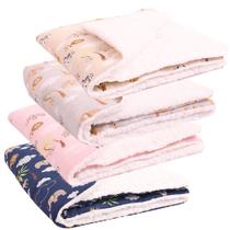 Kit Manta com Sherpa Dupla Face para Bebê Safari 04 Peças Kit Manta com Sherpa Dupla Face para Bebê Safari 04 Peças