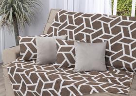 Kit Manta de Sofá 1,35 x 1,50 + 4 Capas de Almofada Jacquard e Suede