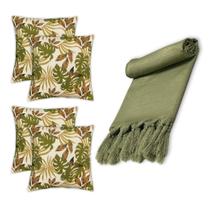 Kit Manta de Sofá Lisa Grande 2,80 x 2,00 com 4 Capas Para Almofada