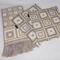 Kit manta de sofá monaco jacquard 1,40 x 1,70 c/ 2 capas de almofadas