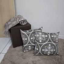 Kit manta de sofá monaco jacquard 1,40 x 2,10 c/ 2 capas de almofadas Kit manta de sofá monaco jacquard 1,40 x 2,10 c/ 2 capas de almofadas