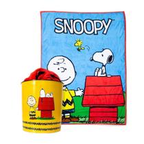 Kit Manta e Balde de Pipoca 5L Snoopy Oficial - Zona Criativa