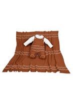 Kit Manta e Macacão Tricot Beth Bebê Terracota Conforto e Estilo