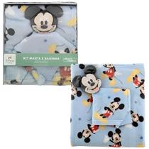 Kit Manta e Naninha Bebê Mickey e Minnie Com Mordedor Original Jolitex