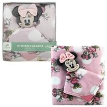 Kit Manta e Naninha Bebê Mickey e Minnie Com Mordedor Original Jolitex