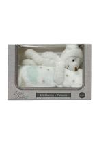 Kit Manta e Pelúcia Laço Bebê Lua e Ovelha