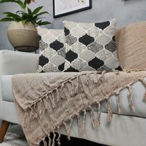 Kit Manta Para Sofá Caramelo + 2 Capas De Almofada Com Zíper Cor:04