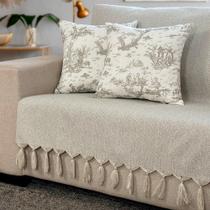 Kit Manta Para Sofá Lisa Protetora Com 2 Capas de Almofada Farm ou Savana Kit Manta Para Sofá Lisa Protetora Com 2 Capas de Almofada Farm ou Savana