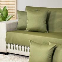Kit Manta Para Sofá Luxo Peseira Com 4 Capas De Almofada Decorativa