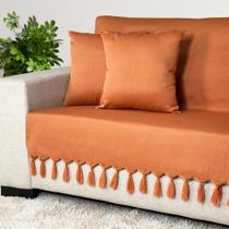 Kit Manta Para Sofá Xale Protetora Luxo Com 2 Capas de Almofadas Decorativas