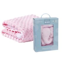 Kit Manta Pipoquinha + Naninha Elefante Baby Loani