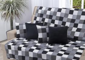 Kit Manta Sofá 1,35 X 1,50 + 4 Capas Almofada Jacquard E