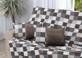 Kit Manta Sofá 1,35 X 1,50 + 4 Capas Almofada Jacquard E