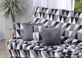 Kit Manta Sofá 2,20 X 1,50 + 4 Capas Almofada Jacquard E
