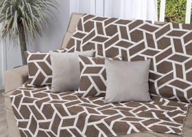 Kit Manta Sofá 2,20 X 1,50 + 4 Capas Almofada Jacquard E