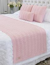 Kit Manta Sofá Cama Queen + 2 Capas 45X45 Berlim Rosa