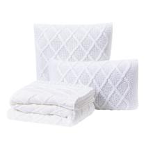 Kit Manta Sofá Cama Queen + 2 Capas 50X50 Paris Branco