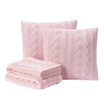 Kit Manta Sofá Cama Solteiro + 2 Capas 40X40 Viena Rosa