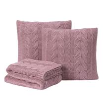 Kit Manta Sofá Cama Solteiro + 2 Capas 45X45 Viena Rose