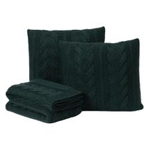 Kit Manta Sofá Cama Solteiro + 2 Capas 45X45 Viena Verde