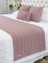 Kit Manta Sofá Cama Solteiro + 2 Capas 50X50 Berlim Rose