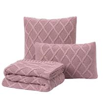 Kit Manta Sofá Cama Solteiro + 2 Capas 50X50 Paris Rose