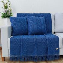 KIT MANTA SOFA TRICO DECORATICA 150X90cm +2 CAPA DE ALMOFADA