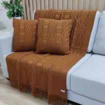 KIT MANTA SOFA TRICO DECORATICA 150X90cm +2 CAPA DE ALMOFADA