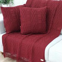 KIT MANTA SOFA TRICO DECORATICA 150X90cm +2 CAPA DE ALMOFADA